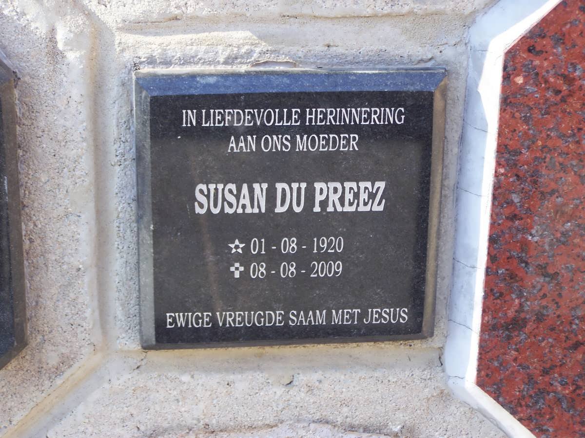 PREEZ Susan, du 1920-2009