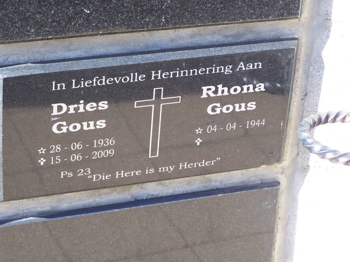 GOUS Dries 1936-2009 &amp; Rhona 1944-
