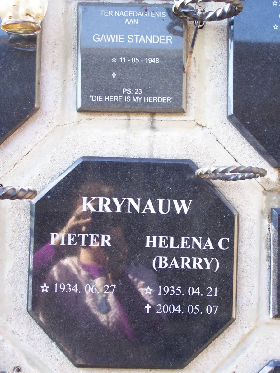 STANDER Gawie 1948- :: KRYNAUW Pieter 1934- &amp; Helena C. BARRY 1935-2004