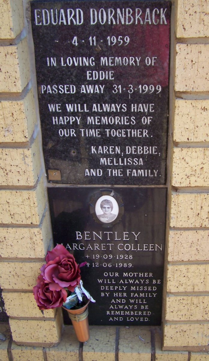 BORNBRACK Eduard 1959-1999 ::  BENTLEY Margaret Colleen 1928-1989