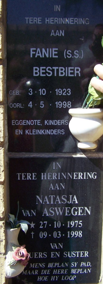 BESTBIER S.S. 1923-1998 :: VAN ASWEGEN Natasja 1975-1998