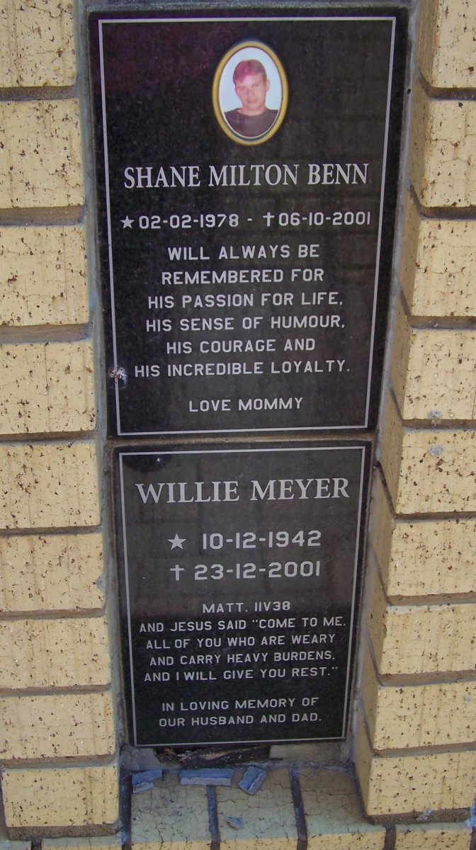 BENN Shane Milton 1978-2001 :: MEYER Willie 1942-2001