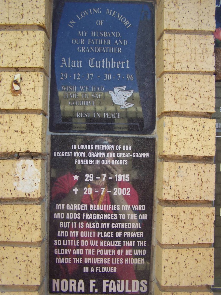 CUTHBERT Alan 1937-1996 :: FAULDS Nora F. 1915-2002