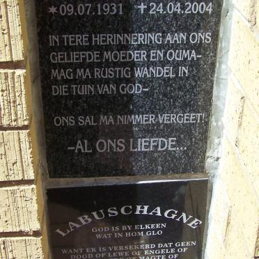 COOMANS Ramona 1931-2004 :: LABUSCHAGNE Lennie 1959-2003 :: LABUSCHAGNE Christina 1939-2007