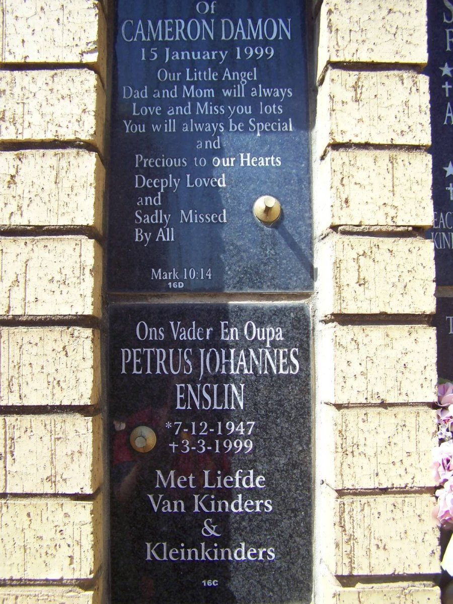 DAMON Cameron -1999 :: ENSLIN Petrus Johannes 1947-1999