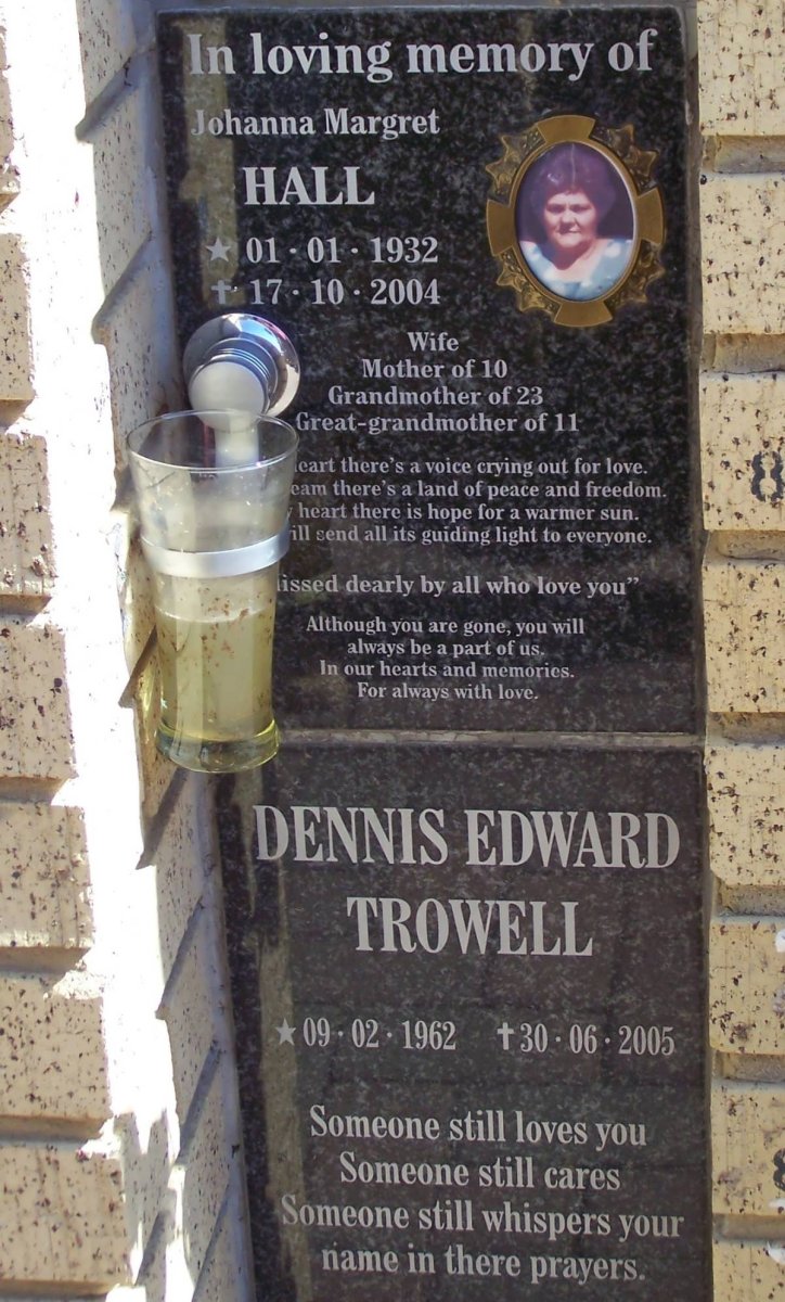 HALL Johanna Margret 1932-2004 :: TROWELL Dennis Edward 1962-2005
