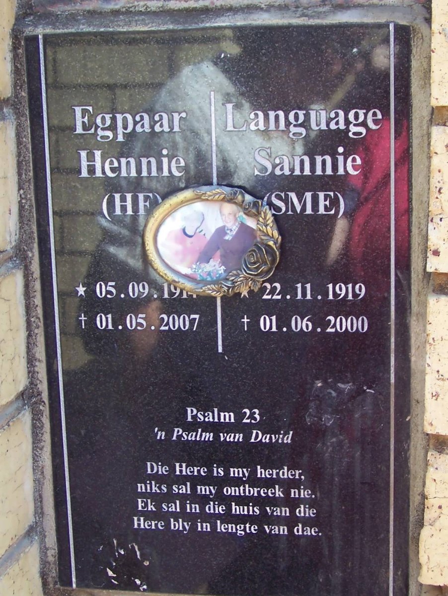 LANGUAGE H.F. 1914-2007 &amp; S.M.E. 1919-2000