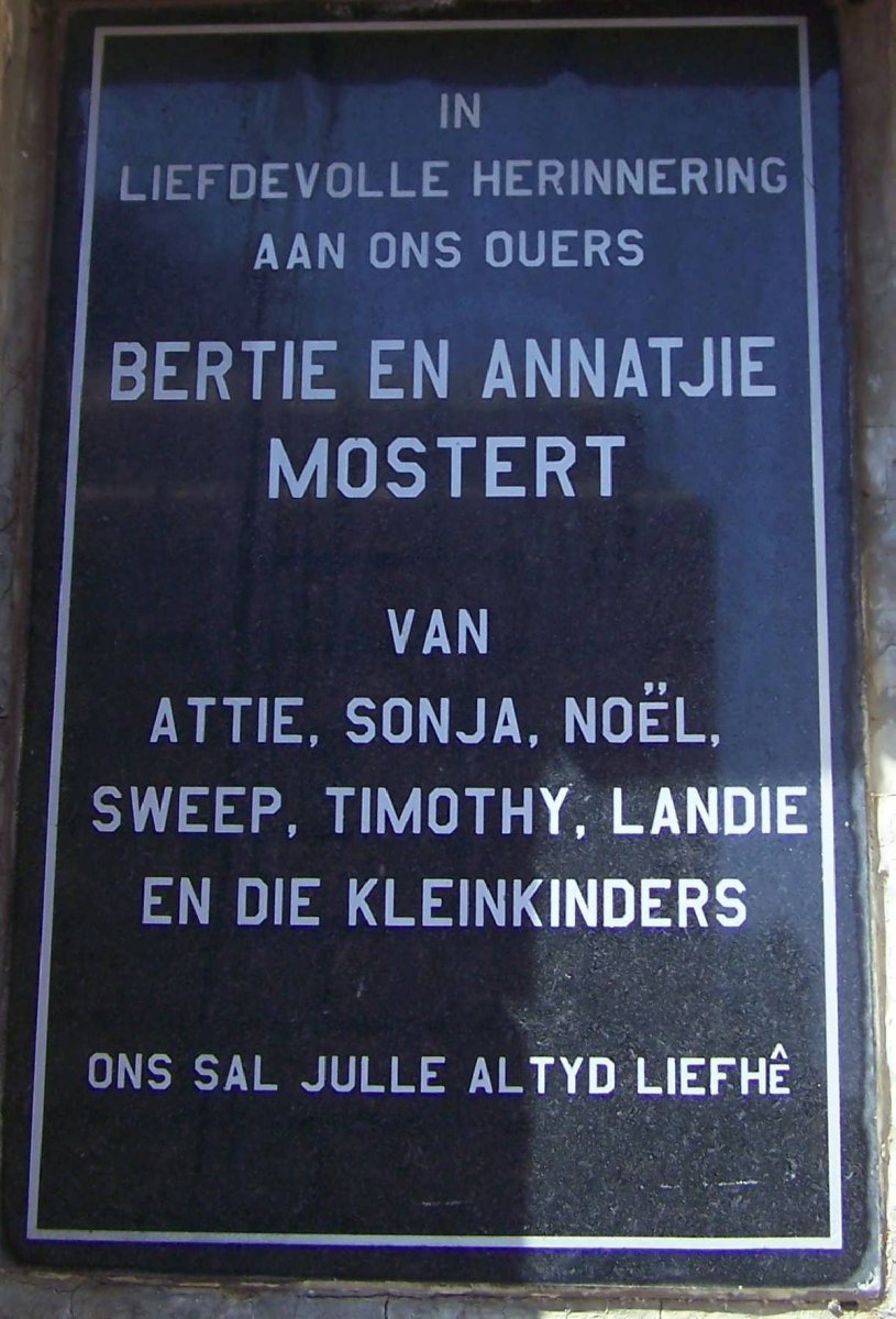 MOSTERT Bertie &amp; Annatjie