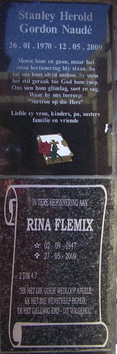 NAUDE Stanley Herold Gordon 1970-2009 :: FLEMIX Rina 1947-2009