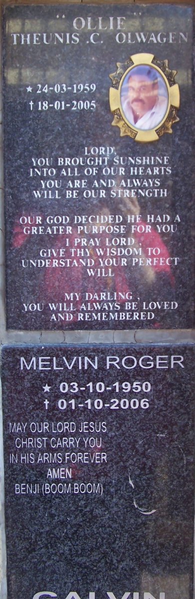 OLWAGEN Theunis C. 1959-2005 :: GALVIN Melvin Roger 1950-2006