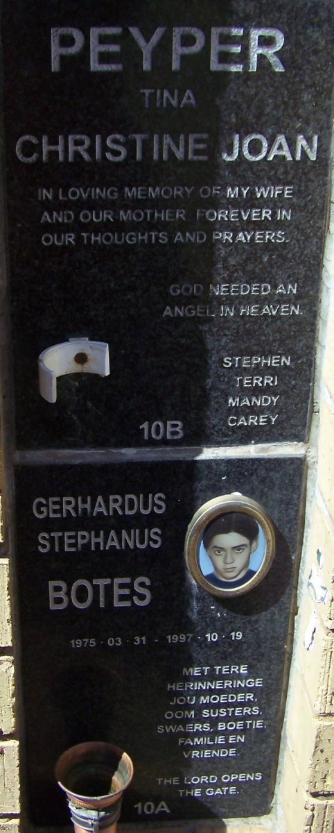 PEYPER Christine Joan :: BOTES Gerhardus Stephanus 1975-1997