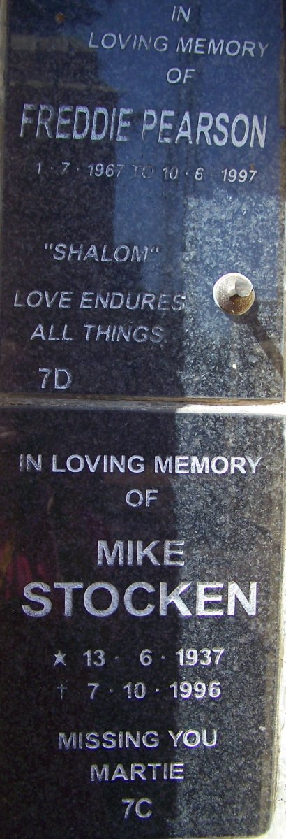 PEARSON Freddie 1967-1997 :: STOCKEN Mike 1937-1996