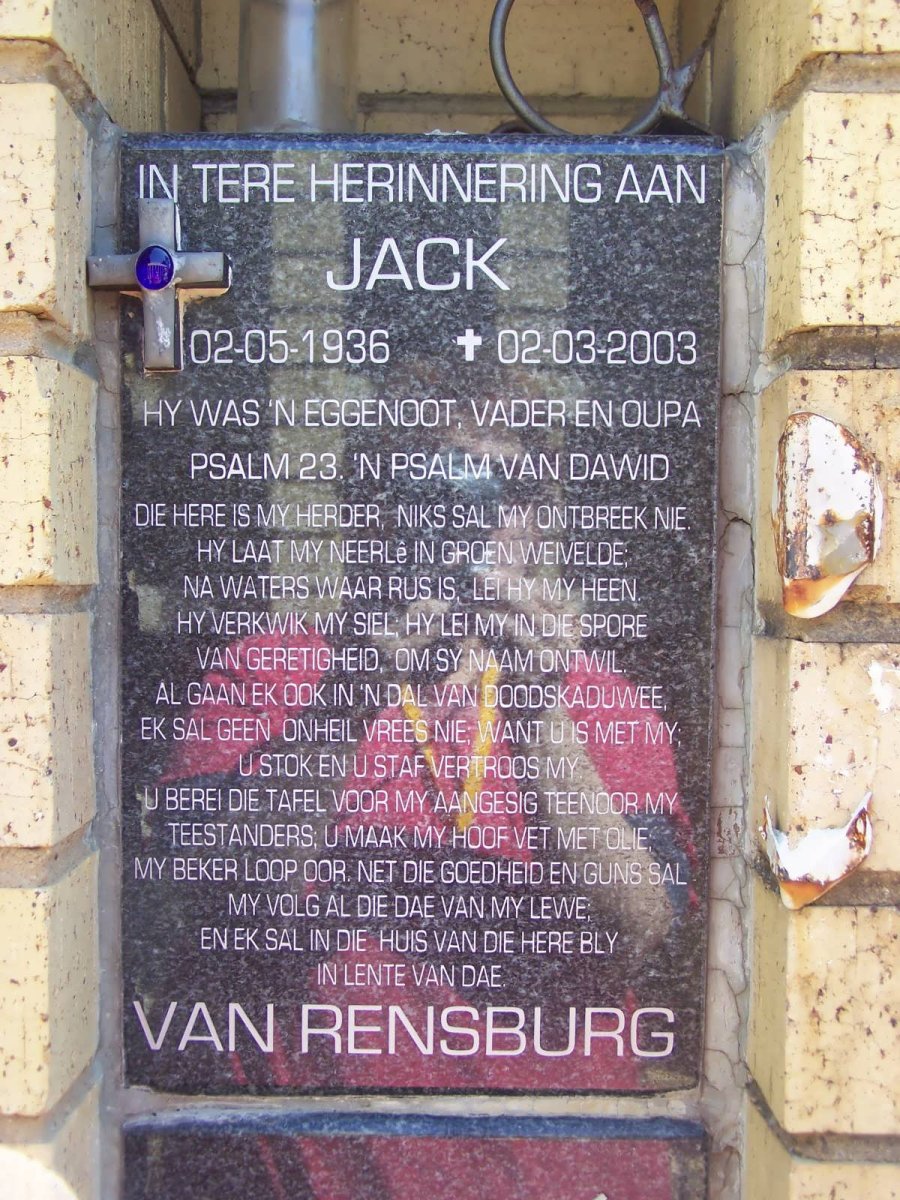RENSBURG Jack, van 1936-2003