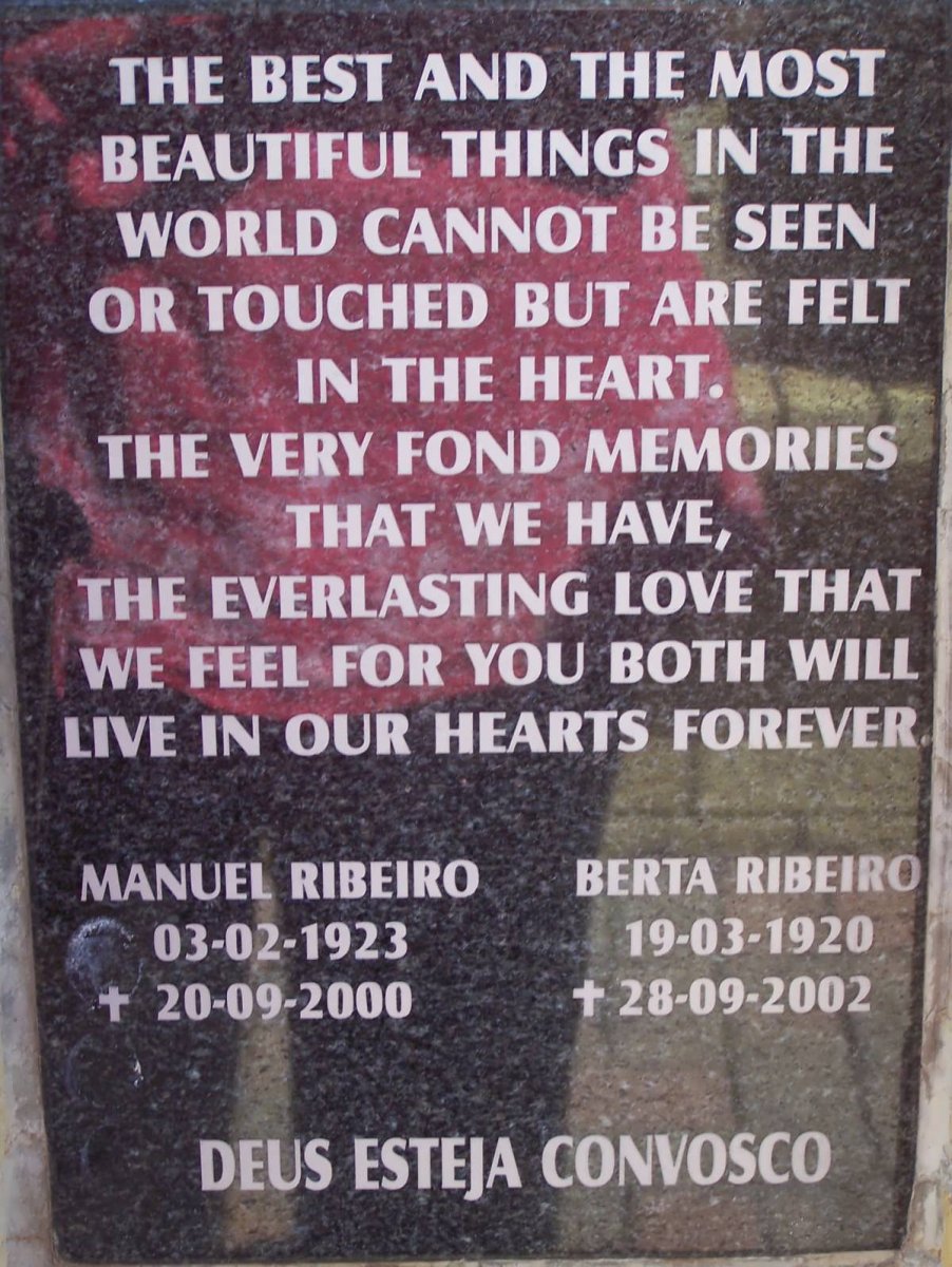 RIBEIRO Manuel 1923-2000 &amp; Berta 1920-2002