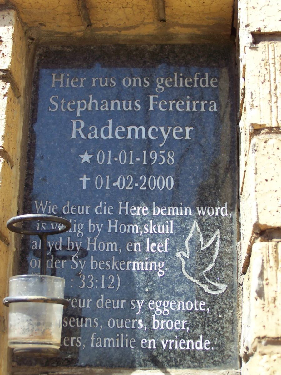 RADMEYER Stephanus Fereirra 1958-2000