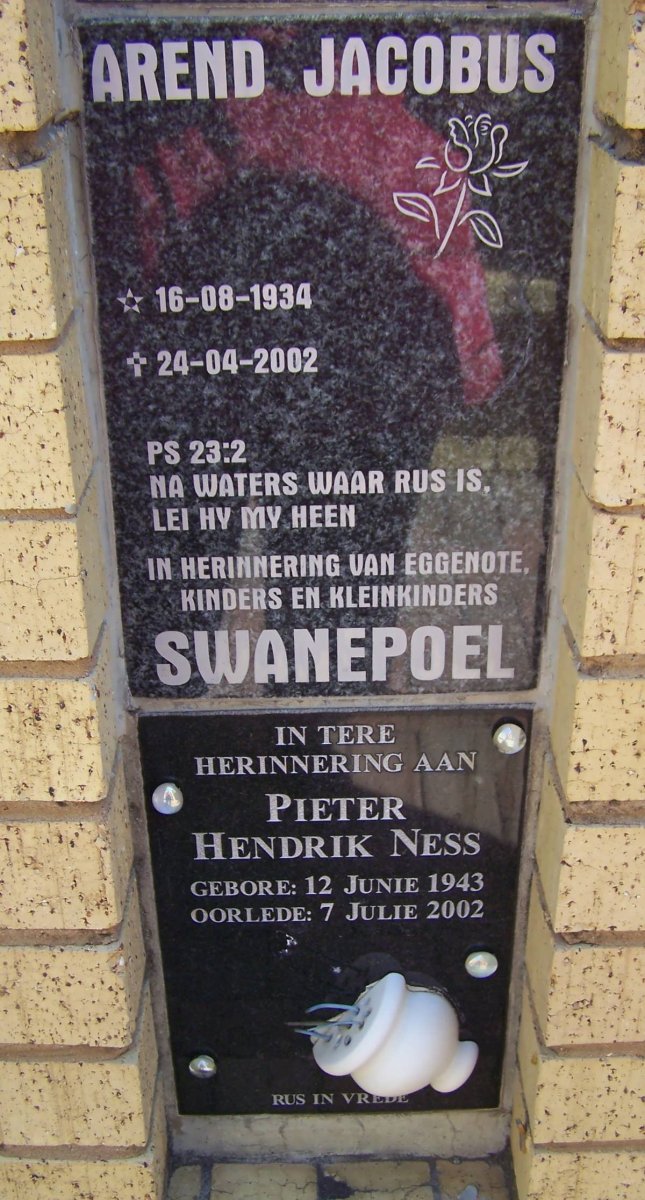 SWANEPOEL Arend Jacobus 1934-2002 :: NESS Pieter Hendrik 1943-2002