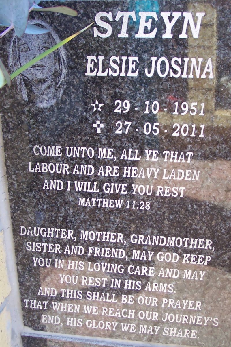 STEYN Elsie Josina 1951-2011