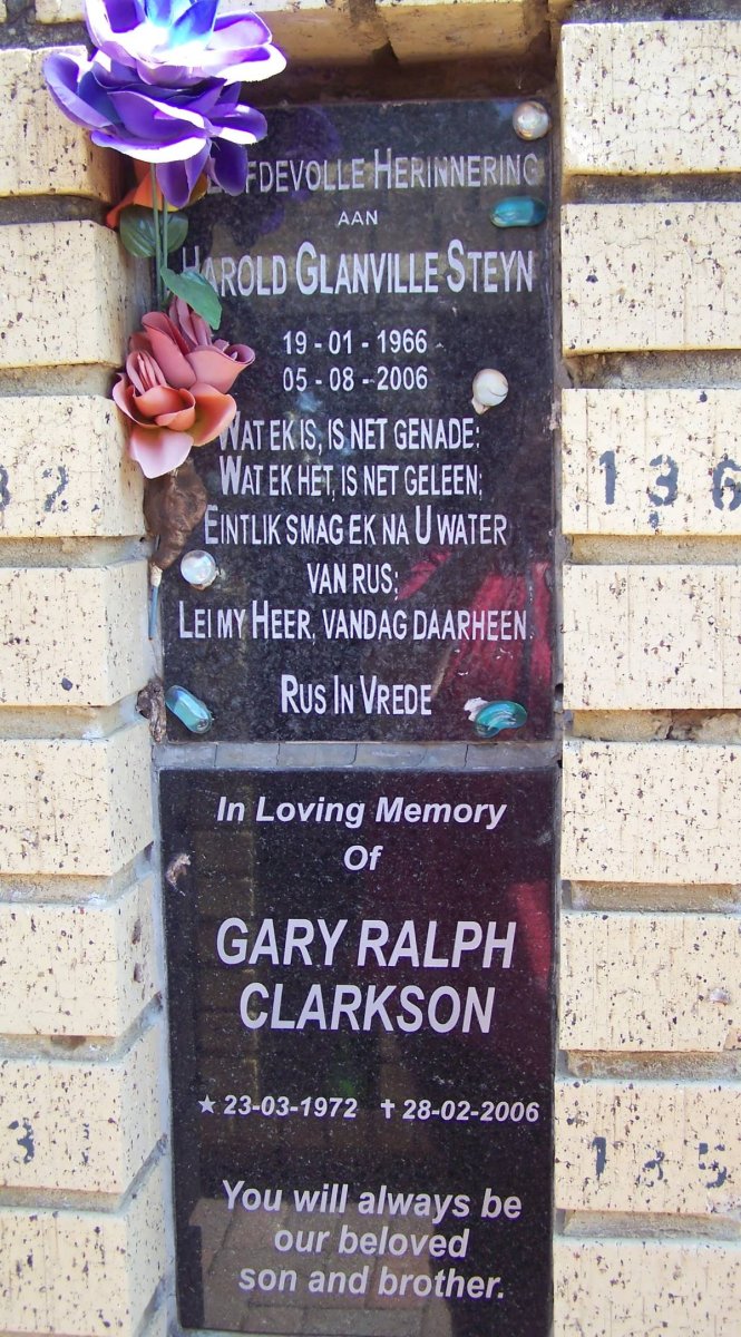 STEYN Harold Glanville 1966-2006 :: CLARKSON Gary Ralph 1972-2006