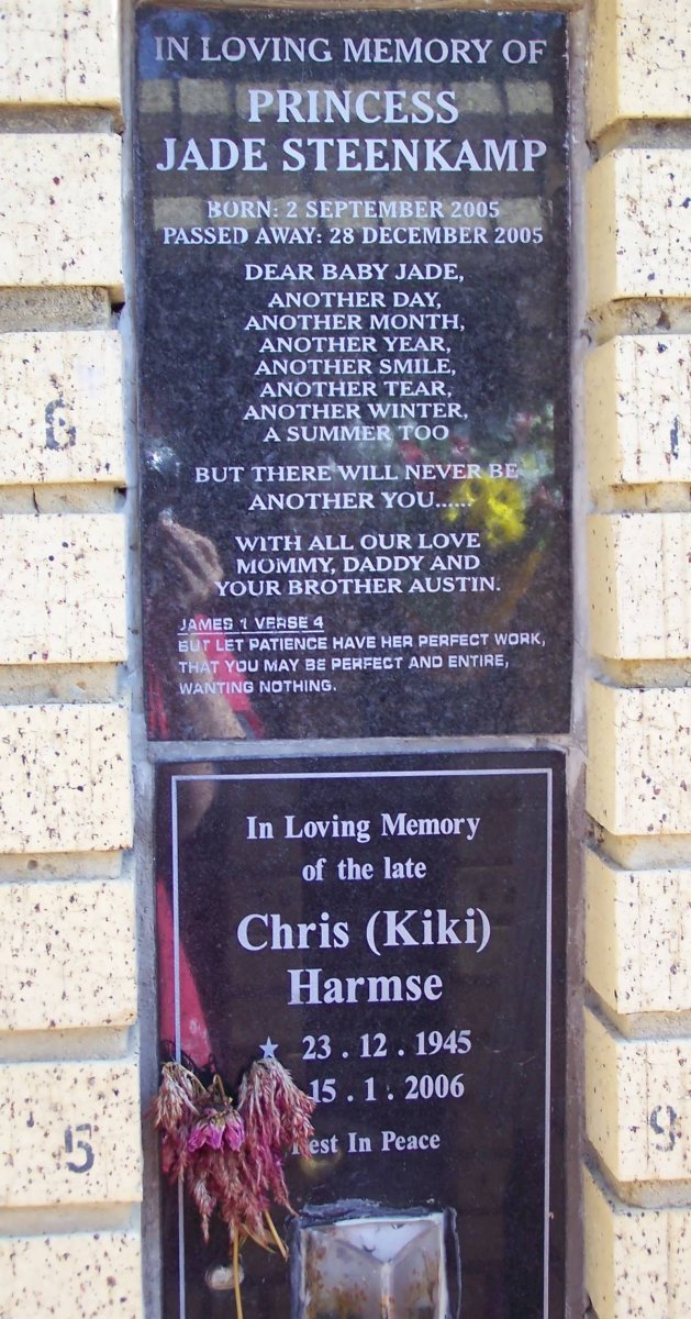 STEENKAMP Princess Jade 2005-2005 :: HARMSE Chris 1945-2006