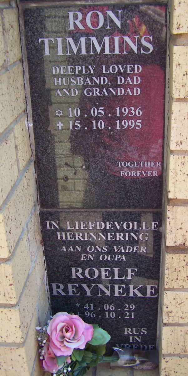 TIMMINS Ron 1936-1995 :: REYNEKE Roelf 1941-1996