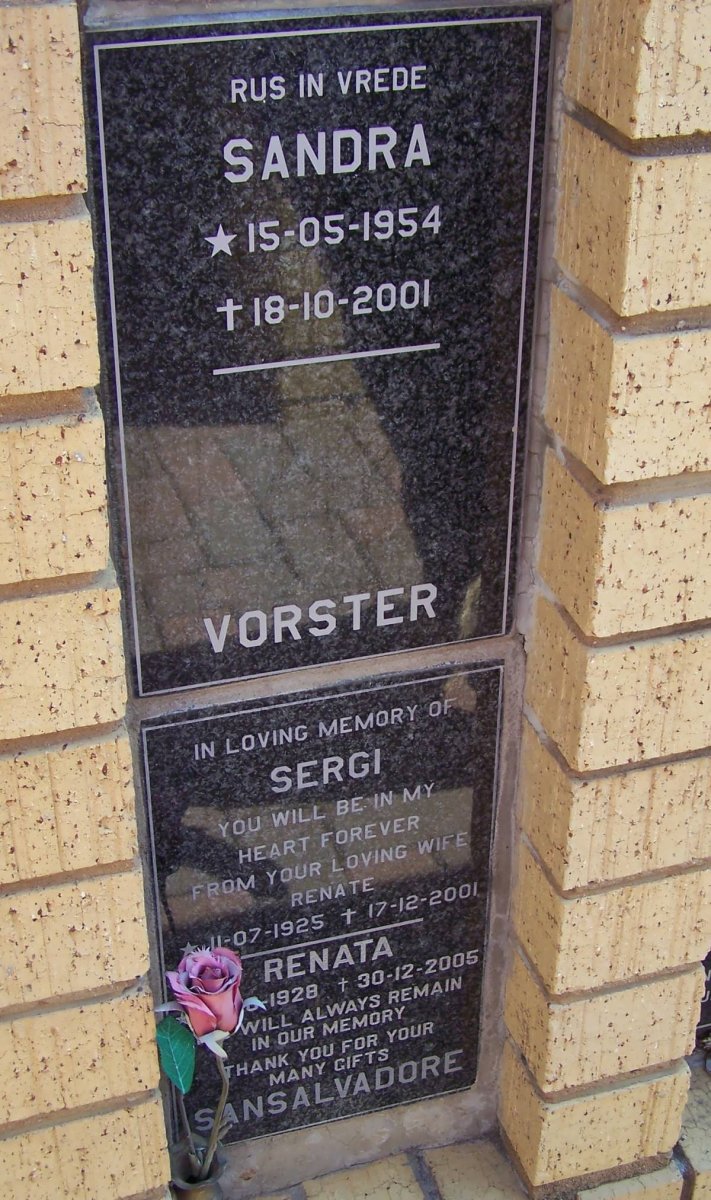 VORSTER Sandra 1954-2001 :: SANSALVADORE Sergi  1925-2001 &amp; Renata 1928-2005