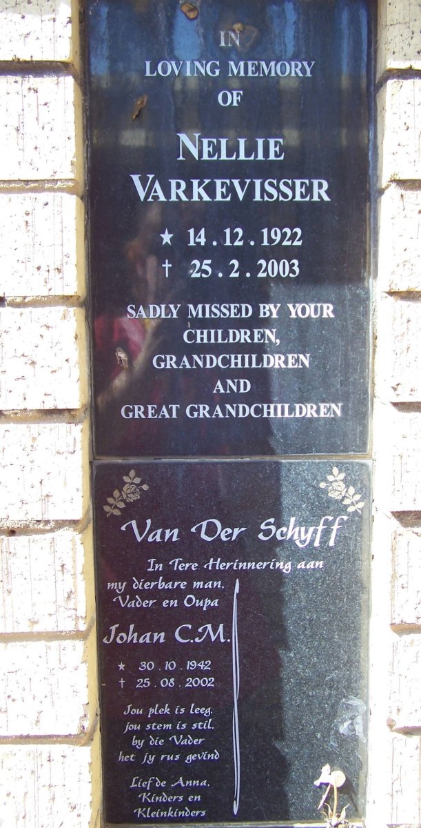 VARKEVISSER Nellie 1922-2003 :: VAN DER SCHYFF Johan C.M. 1942-2002