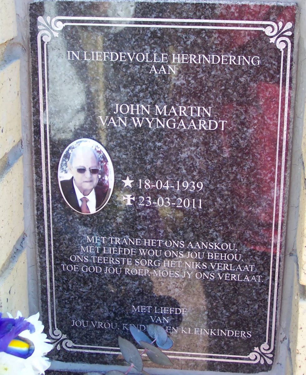 WYNGAARDT John Martin, van 1939-2011