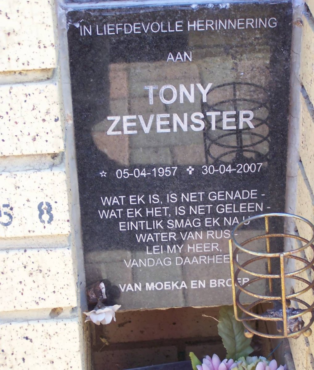 ZEVENSTER Tony 1957-2007