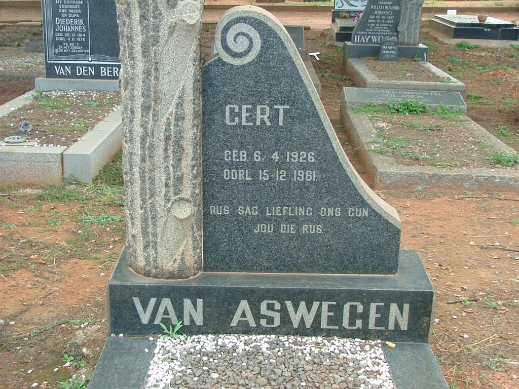 ASWEGEN Gert, van 1926-1961