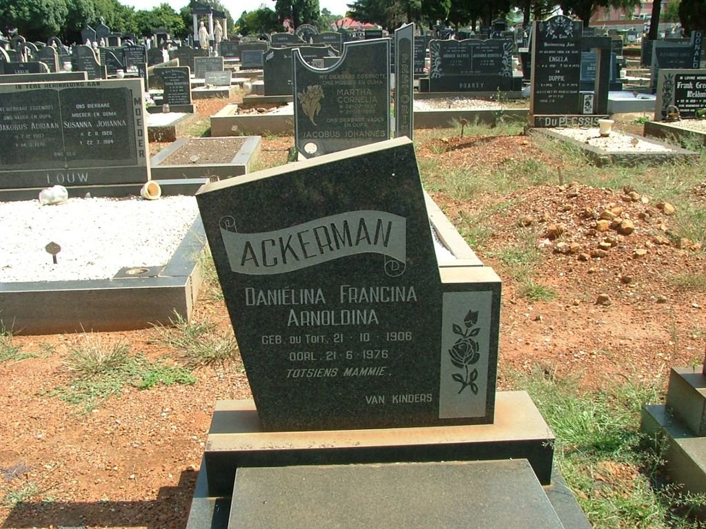 ACKERMAN Daniélina Francina Arnoldina 1906-1976