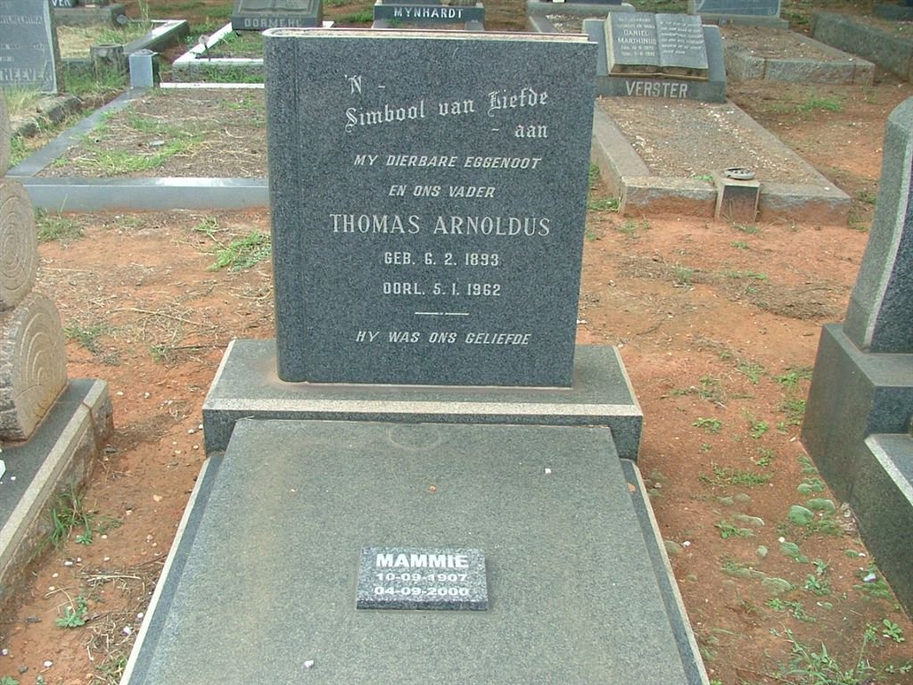 ARNOLDUS Thomas 1893-1962 :: ? ? Mammie 1907-2000