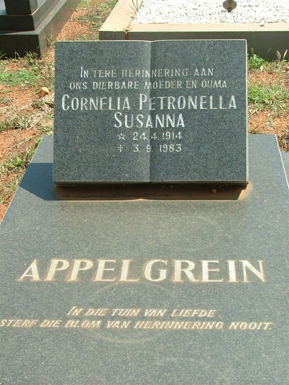 APPELGREIN Cornelia Petronella Susanna 1914-1983
