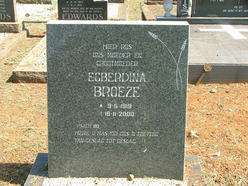 BROEZE Egberdina 1919-2000