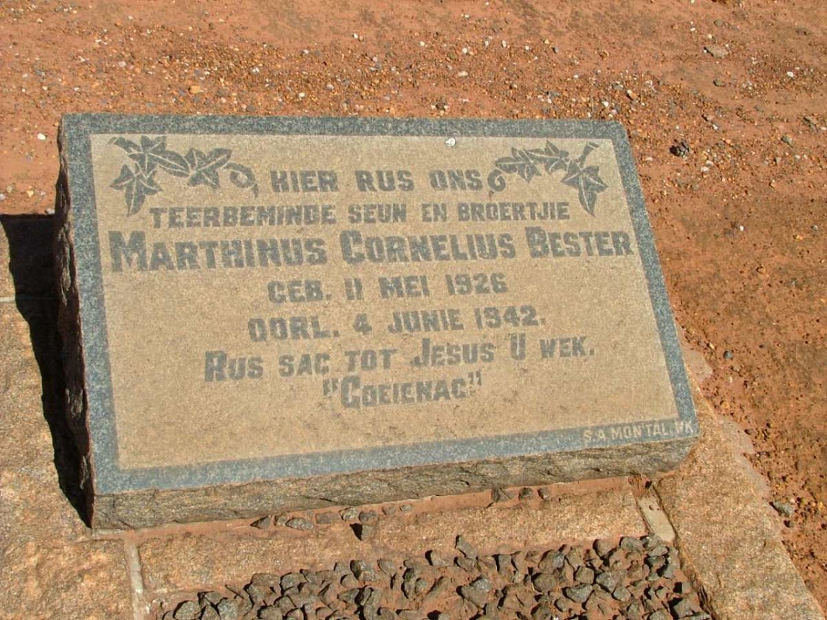 BESTER Marthinus Cornelius 1926-1942