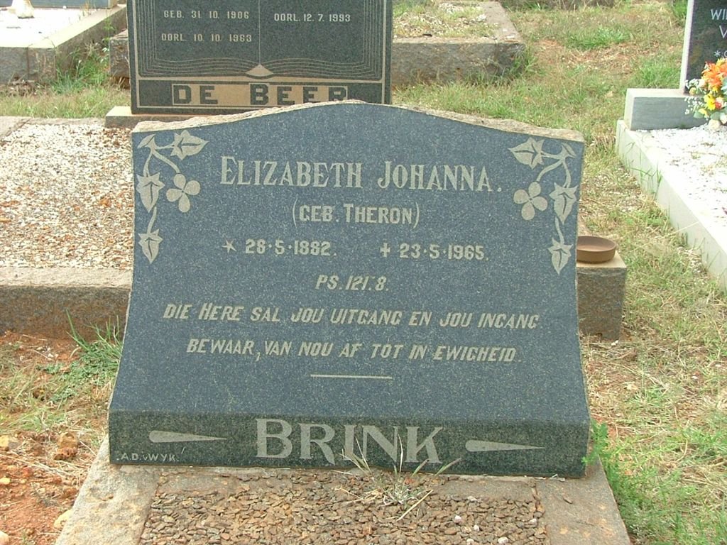 BRINK Elizabeth Johanna nee THERON 1882-1965