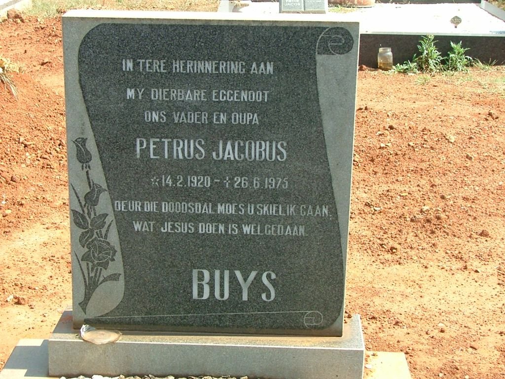 BUYS Petrus Jacobus 1920-1975
