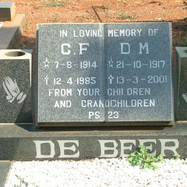 BEER C.F., de 1914-1985 &amp; D.M. 1917-2001