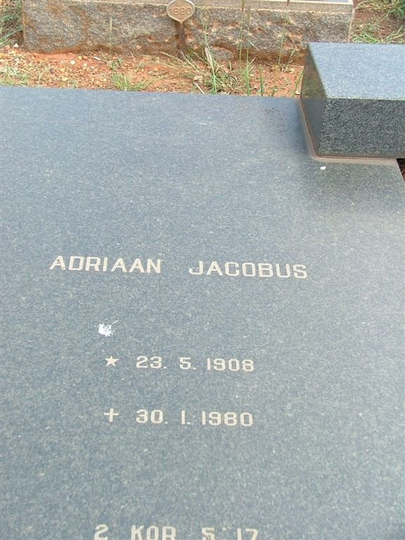 BRITS Adriaan Jacobus 1908-1980