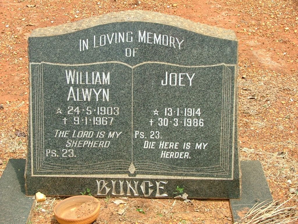 BUNCE William Alwyn &amp; Joey 1914-1986