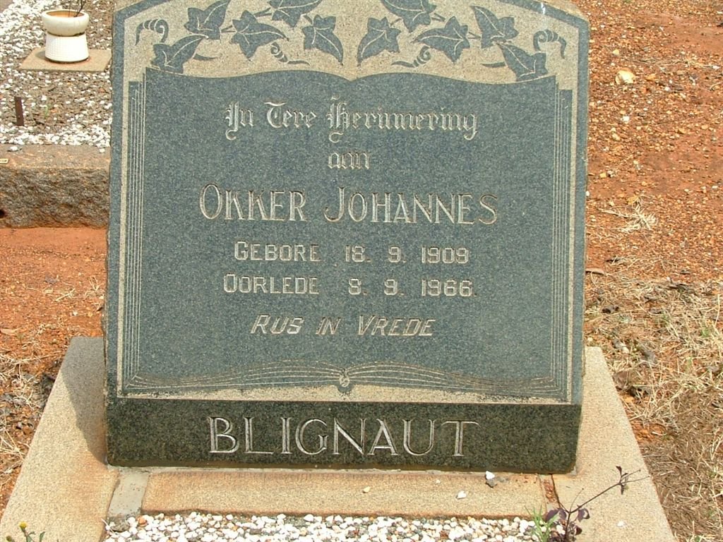 BLIGNAUT Okker Johannes 1909-1966