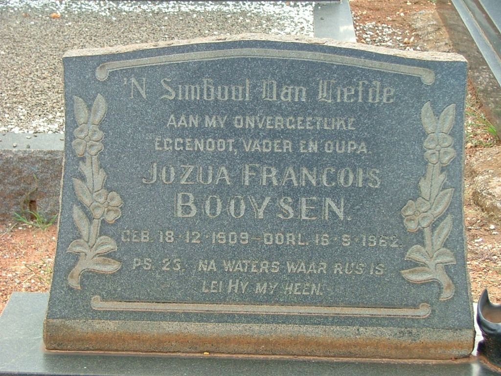 BOOYSEN Jozua Francois 1909-1962