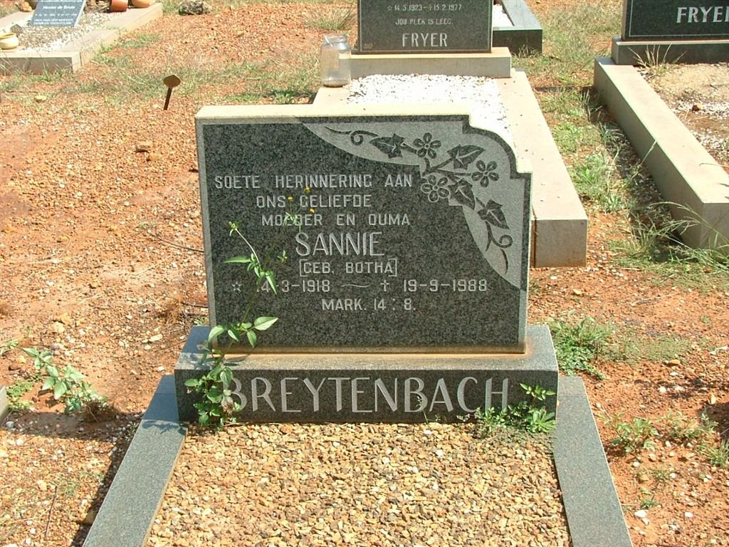 BREYTENBACH Sannie nee BOTHA 1918-1988