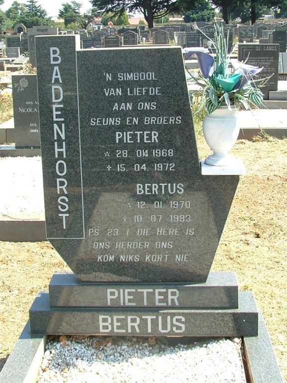 BADENHORST Pieter 1968-1972 :: BADENHORST Bertus 1970-1993
