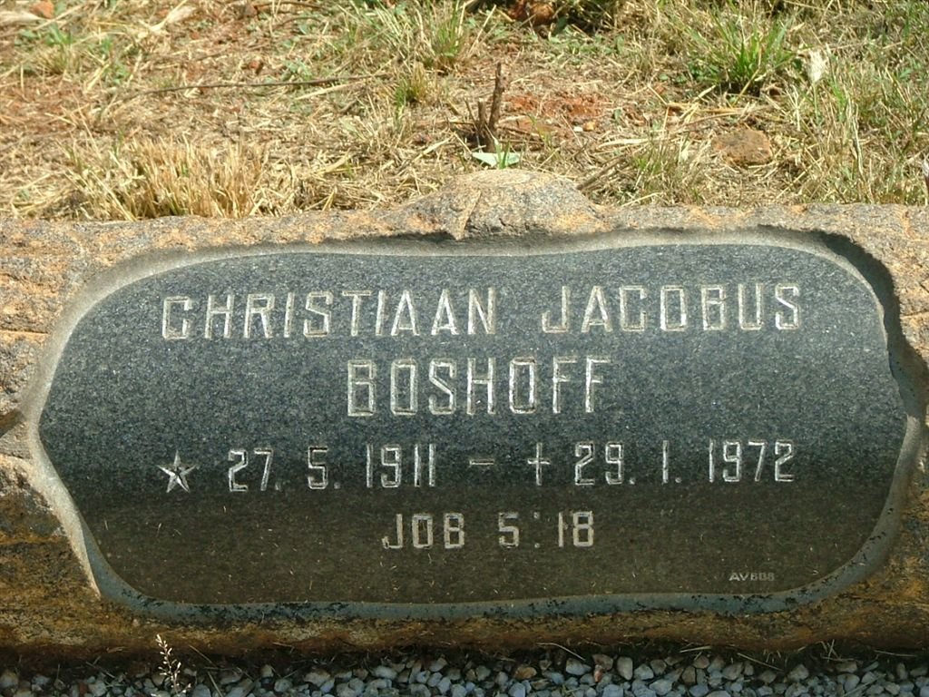 BOSHOFF Christiaan Jacobus 1911-1972