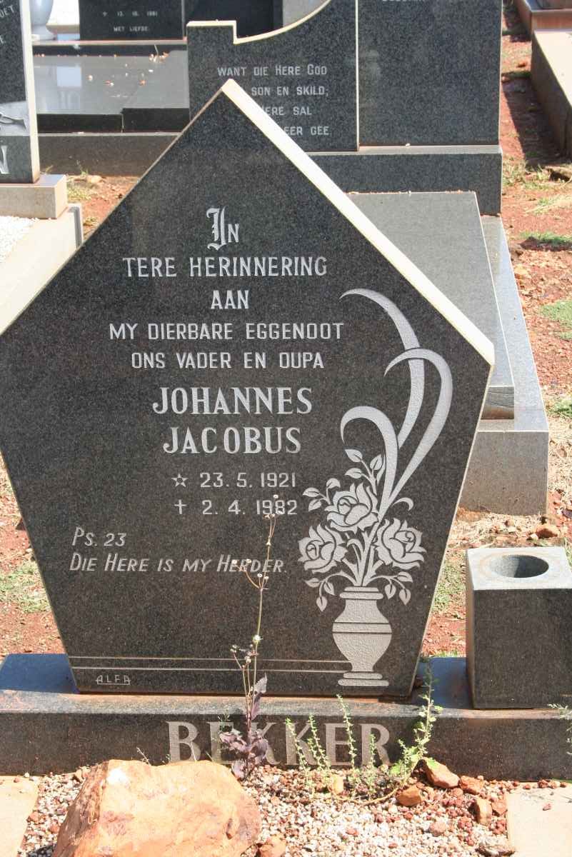 BEKKER Johannes Jacobus 1921-1982
