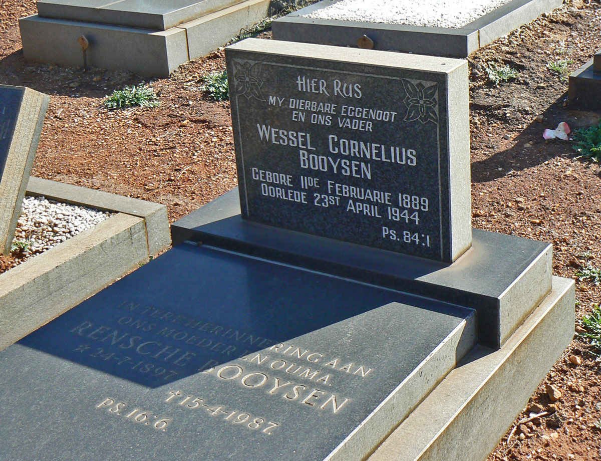 BOOYSEN Wessel Cornelius 1889-1944 &amp; Rensche 1897-1987
