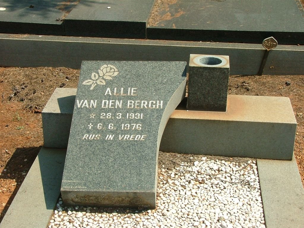 BERGH Allie, van den 1931-1976