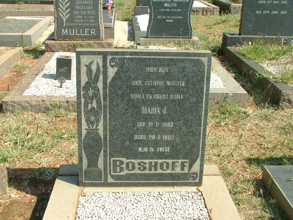 BOSHOFF Maria J. 1883-1967