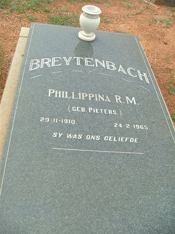 BREYTENBACH Phillipina R.M. nee PIETERS 1910-1965