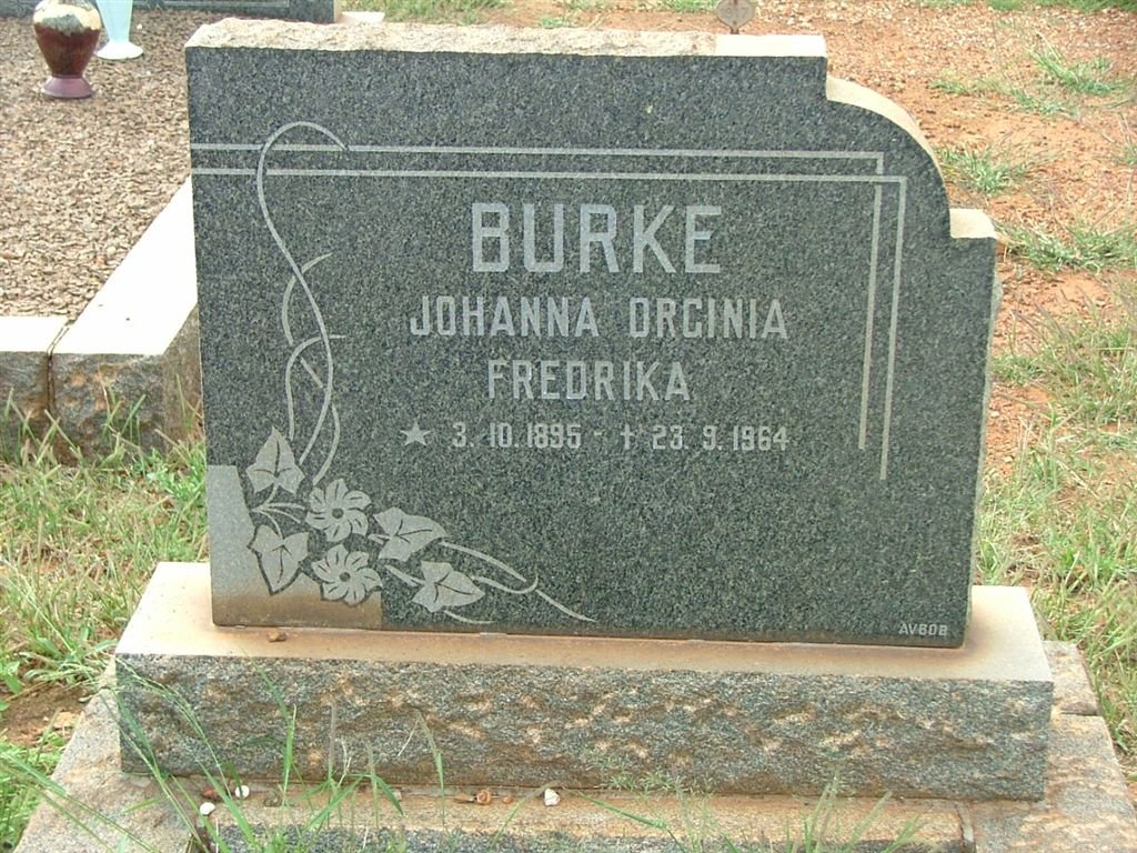 BURKE Johanna Orginia Fredrika 1895-1964